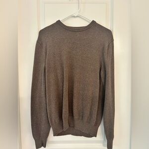 Amazon Essentials Men’s Brown Crewneck Cotton Sweater – Size Small